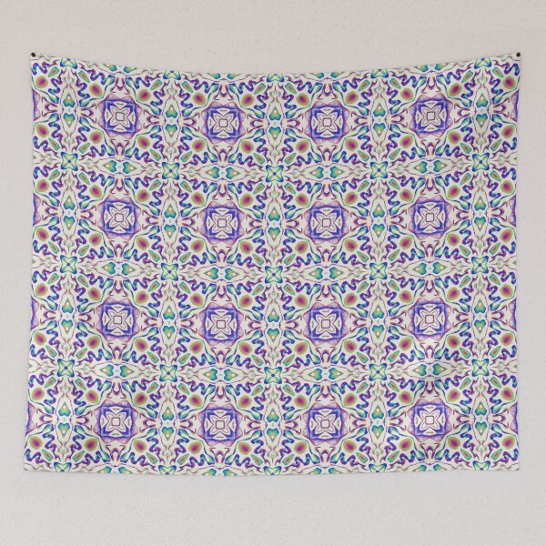 Item preview, Geometrical fractal art of rectangles and fixtures of parallel structures and saturated colors 72 designed and sold by Shape-And-Color.