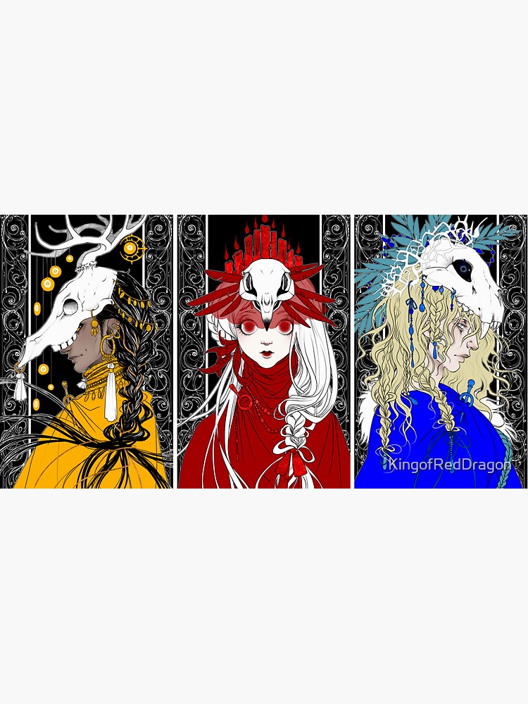 The Magic Of Kings Triptych Sticker For Sale By Kingofreddragon Redbubble 