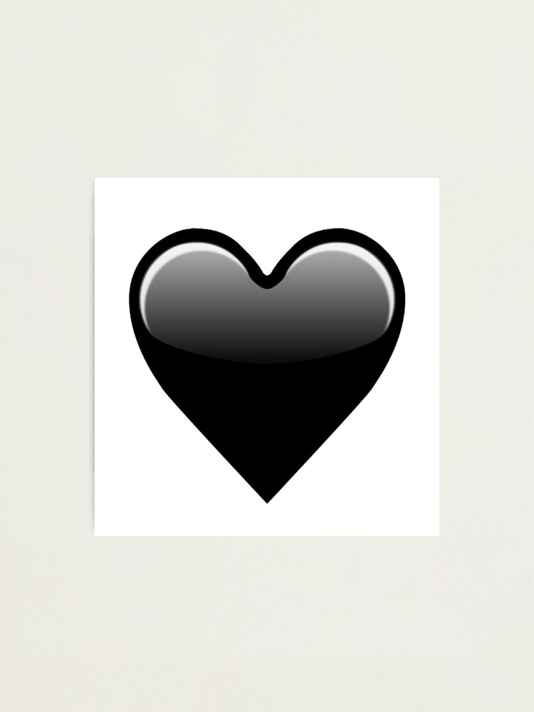 "Schwarzes Herz Emoji LIEBE" Fotodruck von dmentes | Redbubble