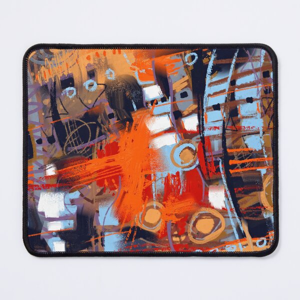 Item preview, Cute orange robot digital abstract painting designed and sold by Mikko Tyllinen.