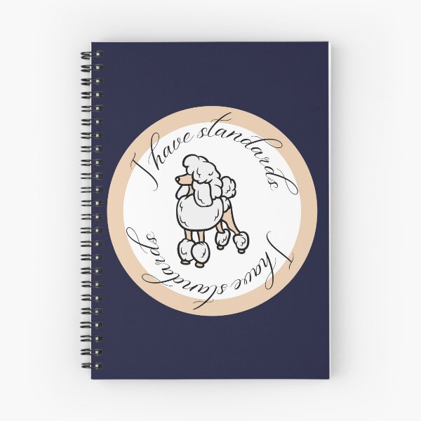 Item preview, I Have Standards Poodle - Fluffy White Poodle, Beige Border, Navy Background designed and sold by AmbiguNation.