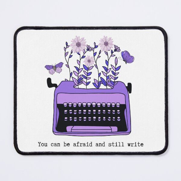 Item preview, Puedes tener miedo y seguir escribiendo (máquina de escribir morada) designed and sold by CreativeStrand.