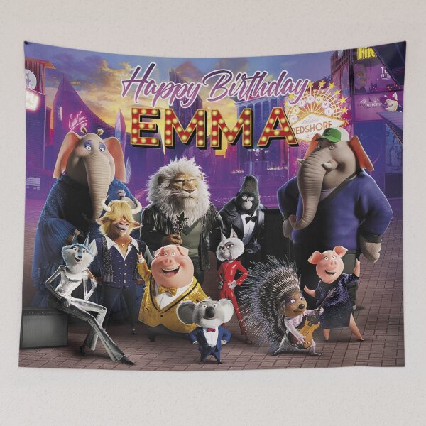 Item preview, Sing 2, Birthday Party Backdrop poster designed and sold by jollydawn.