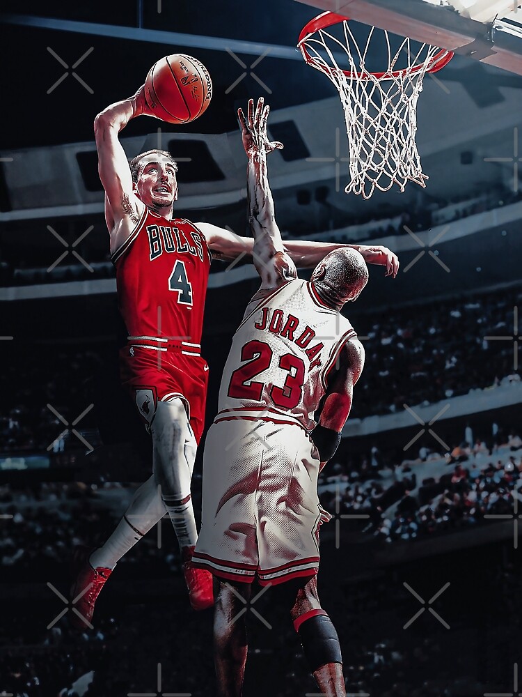 Disover Alex Caruso Posterized Dunk On Michael Jordan Premium Matte Vertical Poster