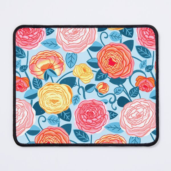 Item preview, Coral, Yellow & Blue Climbing Rosa Vines designed and sold by TigaTiga.