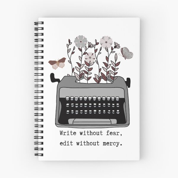 Item preview, Write without fear, edit without mercy. (grey typewriter) designed and sold by CreativeStrand.