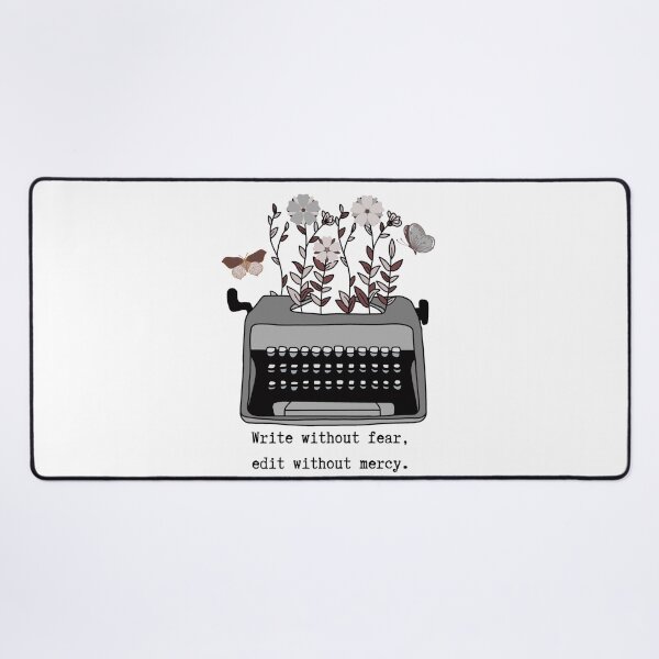 Item preview, Write without fear, edit without mercy. (grey typewriter) designed and sold by CreativeStrand.