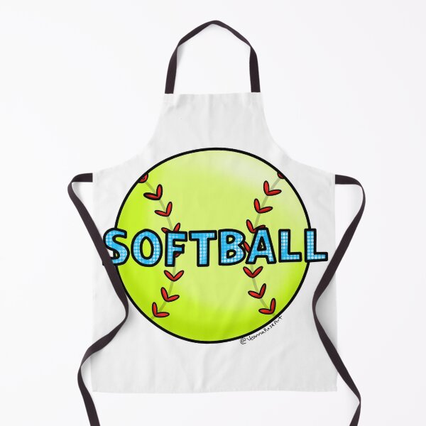 Artikelvorschau, Blaues und weißes Softball-Design entworfen und verkauft von veannaroseart.