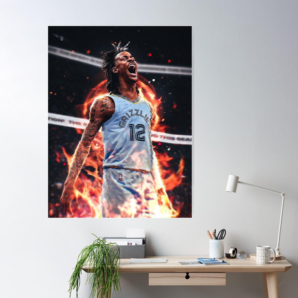 Ja Morant Poster Basketball Canvas Wall Art Posters for NBA Youngboy Art Picture Canvas Bedroom Wall Decor Basketball Sport Fans Inspirational Gift