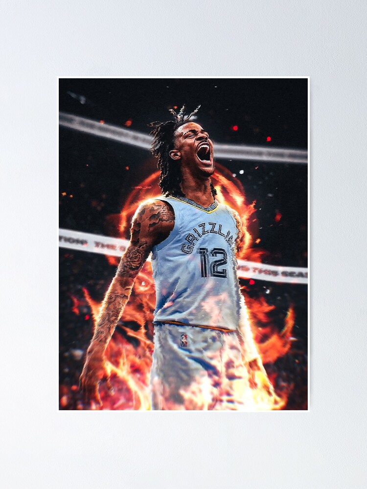 "Ja Morant 12 Fire" Poster for Sale by MichaelBK11 Redbubble