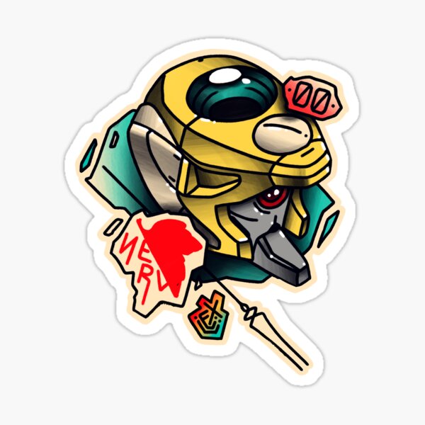 ZÉRO ZÉRO | Unité nerveuse 00 | Style de tatouage traditionnel moderne Sticker