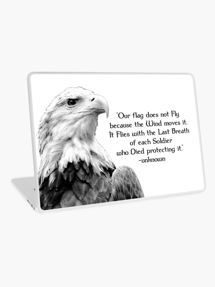 Thumbnail 1 of 2, Laptop Skin, Eagle with Patriotic Quote designed and sold by Beth Brightman.