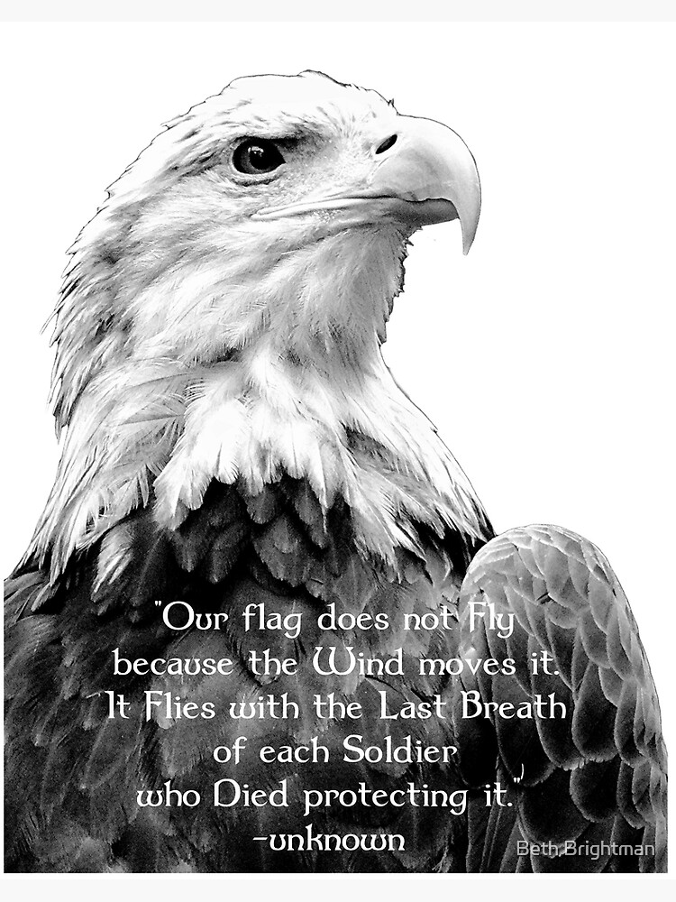 Impression Rigide Aigle Avec Citation Patriotique Par rightman Redbubble