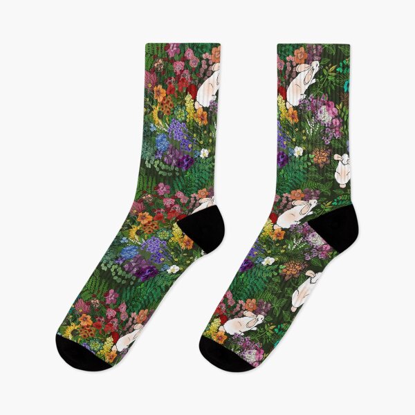 Item preview, Rabbits in a Rainbow Garden  designed and sold by IrishVikingDesigns.