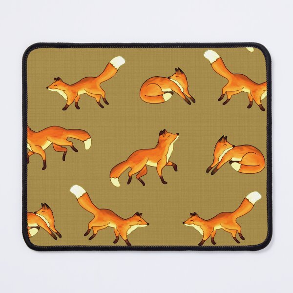 Item preview, Free Frolicking Foxes on Mustard designed and sold by TigaTiga.