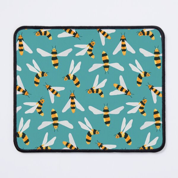Item preview, Friendly Gouache Bees on Teal - Scandi designed and sold by TigaTiga.