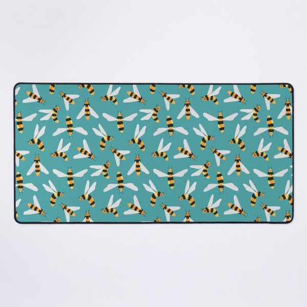 Item preview, Friendly Gouache Bees on Teal - Scandi designed and sold by TigaTiga.