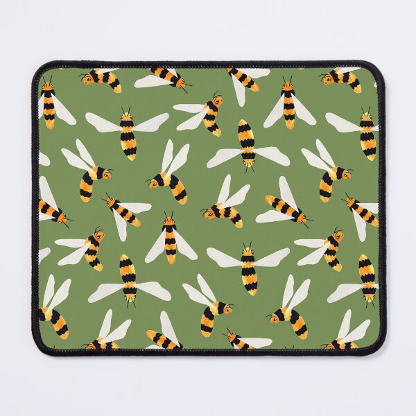 Item preview, Friendly Gouache Bees on Forest Green - Scandi designed and sold by TigaTiga.