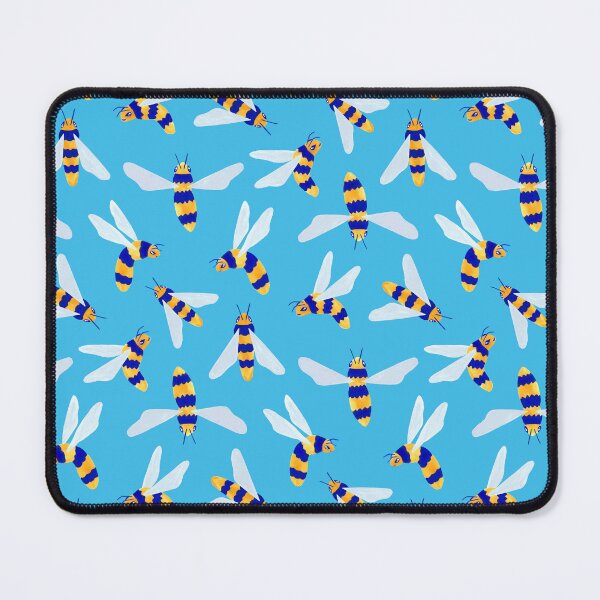 Item preview, Friendly Gouache Bees on Sky Blue - Scandi designed and sold by TigaTiga.
