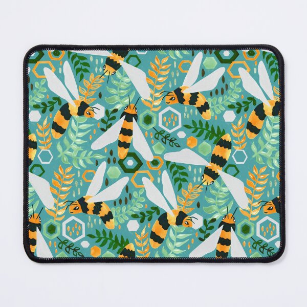 Item preview, Friendly Gouache Bees - Greens designed and sold by TigaTiga.
