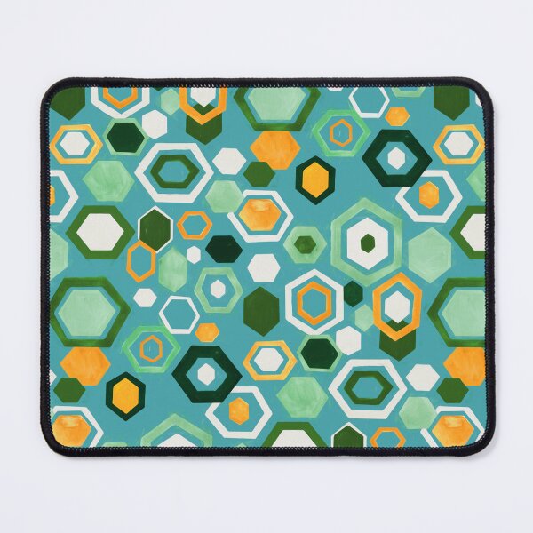 Item preview, Scattered Gouache Hexagons - Greens designed and sold by TigaTiga.
