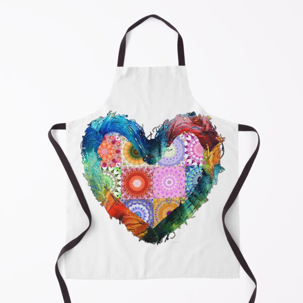 Item preview, Bright Colorful Heart Art Patchwork Mandala - Joy Love designed and sold by Sharon Cummings Art.