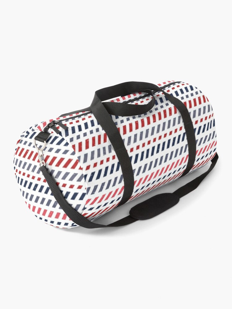 RED, WHITE AND BLUE Duffle Bag by Daisy Beatrice