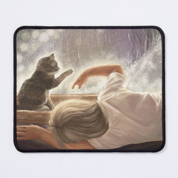 Item preview, Boy with cat rainy day designed and sold by aljaziartist.