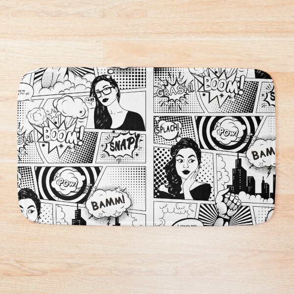 Item preview, Black and white pop art comic designed and sold by TheHotIgloo.