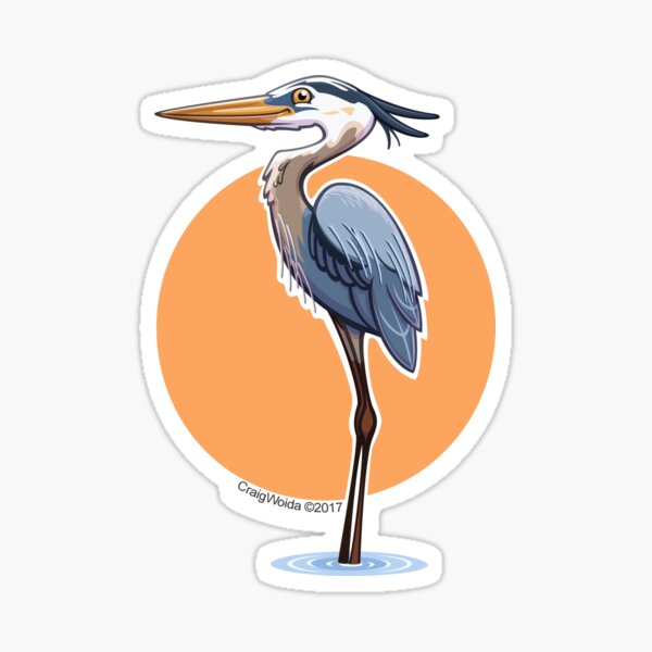 Item preview, Great Blue Heron over Orange Sun, Bird designed and sold by CraigWoida.