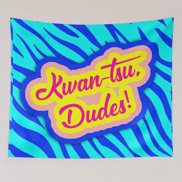 Item preview, Kwan-Tsu, Dudes! Surf Ninjas Movie Quote on Blue Zebra Stripes designed and sold by Nicolette Olivier.