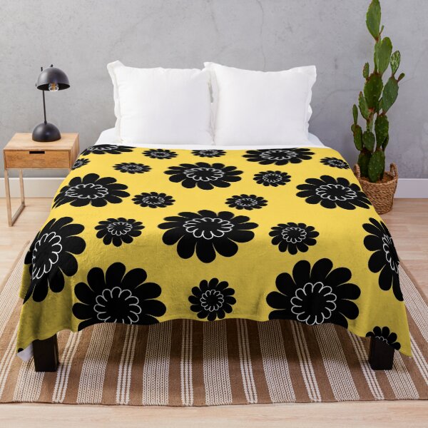 Item preview, Floral print with simple black flowers of different sizes. designed and sold by Martapp.