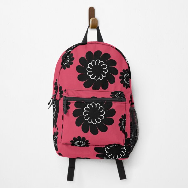 Item preview, Floral print with simple black flowers of different sizes. With pink background. designed and sold by Martapp.