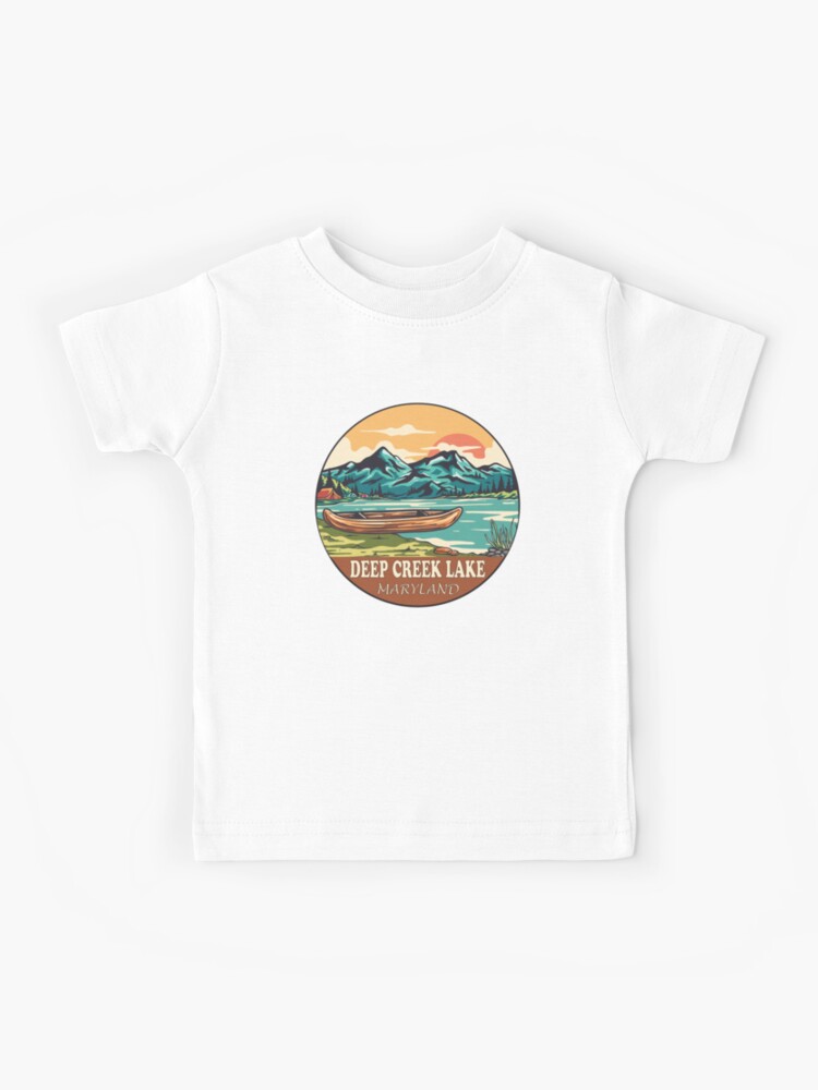 Deep Creek Lake Maryland, Boating, Fishing Kids T-Shirt for Sale by  KrisSidDesigns