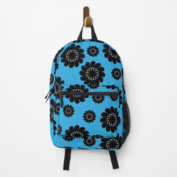 Item preview, Floral print with simple black flowers of different sizes. With blue background. designed and sold by Martapp.