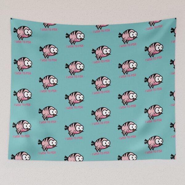 Item preview, I Wish to Fish Funny Fishing  designed and sold by ArtMeetsPizza.