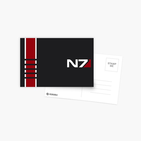 Mass Effect N7 Stripe Postcard For Sale By DanThyMan26 Redbubble   Paperpc,450x,w,f8f8f8 Pad,600x600,f8f8f8.u4 