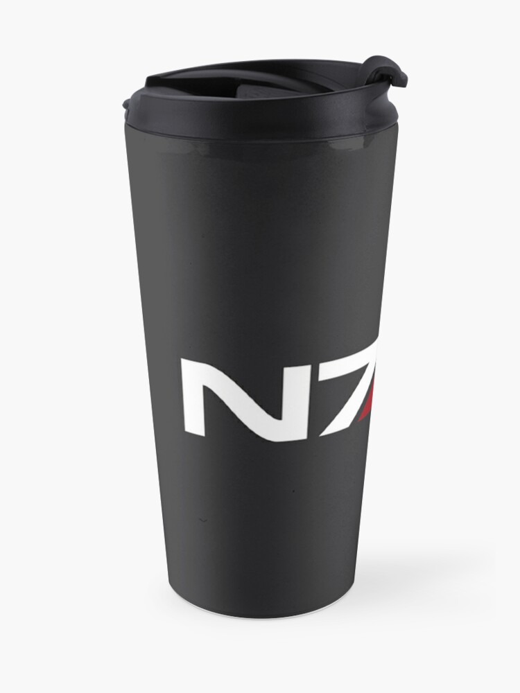 Mass Effect N7 Stripe Travel Coffee Mug For Sale By Danthyman26 Redbubble