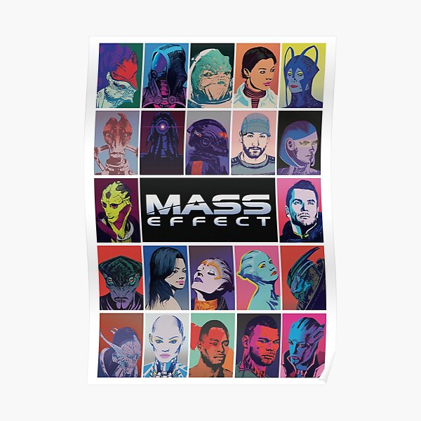  Mass Effect squad pop art inspired illustration Poster