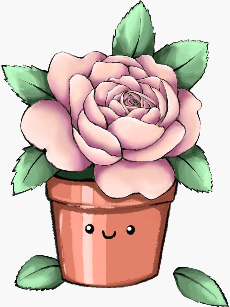 Watercolor Potted Red Rose Flower Green Stock Vector (Royalty Free)  274944956 | Shutterstock