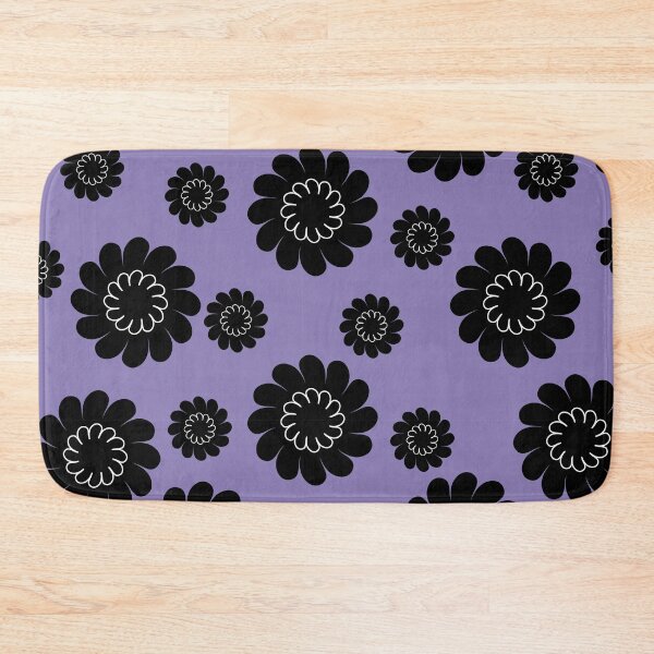 Item preview, Floral print with simple black flowers of different sizes. With lilac background. designed and sold by Martapp.