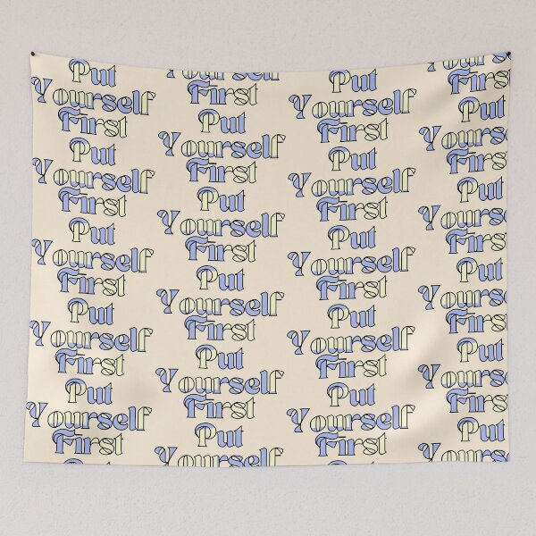 Item preview, Put Yourself First in Periwinkle and Beige designed and sold by Pink Ribbon.