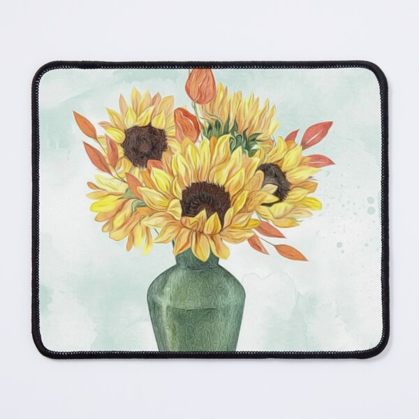 Artikelvorschau, Gemalter Aquarell-Sonnenblumen-Blumenstrauß entworfen und verkauft von HappyLifeCreate.