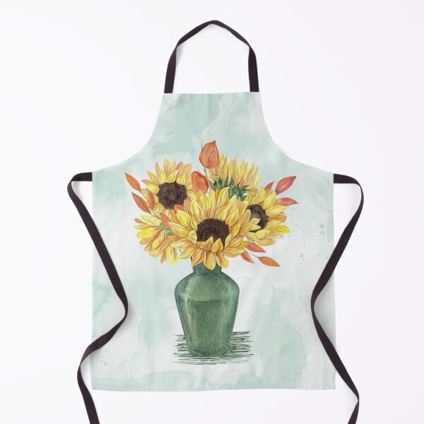 Artikelvorschau, Gemalter Aquarell-Sonnenblumen-Blumenstrauß entworfen und verkauft von HappyLifeCreate.