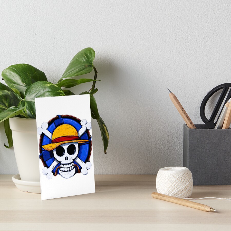 "Straw Hat Jolly Roger" Art Board Print by AbhayShahi Redbubble