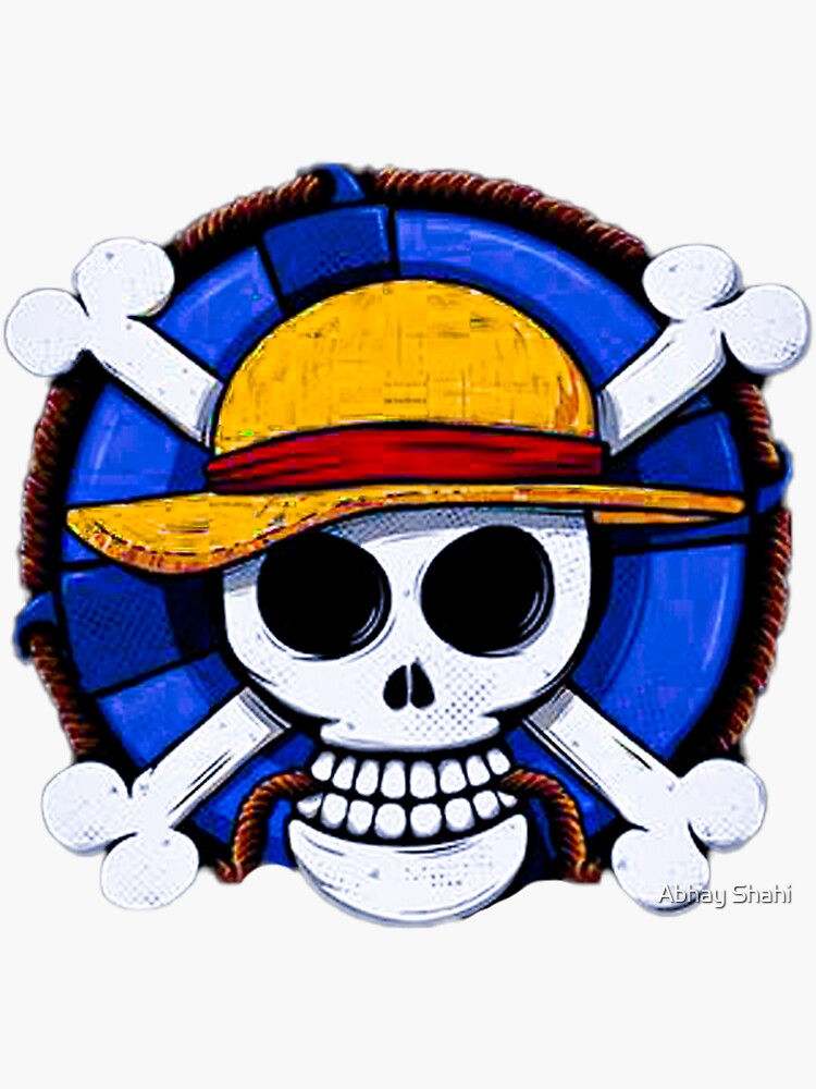 "Straw Hat Jolly Roger" Sticker for Sale by AbhayShahi Redbubble