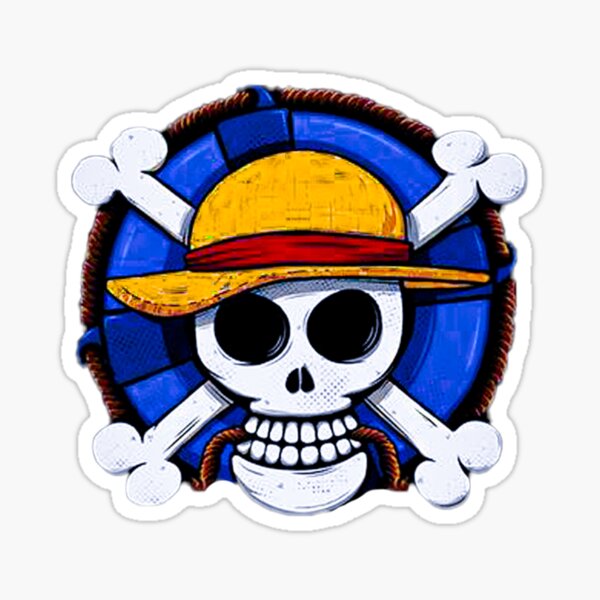 One Piece Luffy Straw Hat Pirate Skull Sticker