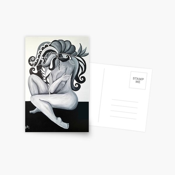Shy Woman Postcard