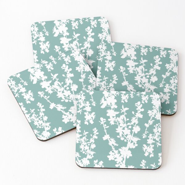 Item preview, Seafoam and White Blossoms designed and sold by BeJolley.