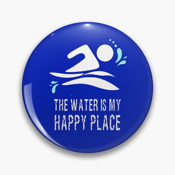 Artikelvorschau, Aufruf an alle wilden Freiwasserschwimmer und Winterbadegäste. Das lustige Design „Water is my Happy Place“ für Schwimmerliebhaber. Hellblau entworfen und verkauft von Caroline Laursen.